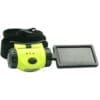 Solar Power Headlamp S081 Yellow body with black head strap and detachable solar panel.