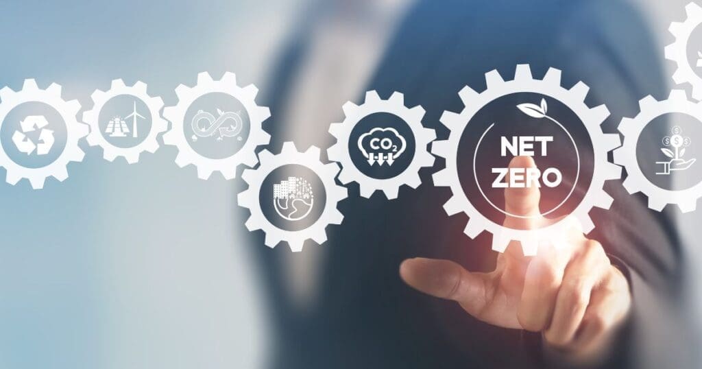 Carbon Neutral vs. Net Zero Graphic showing environmental benefits.