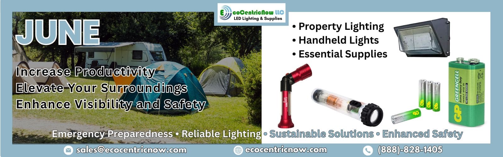 Celebrate June with LED lighting and supplies from EcoCentricNow LLC