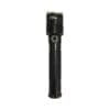 Professional Security Flashlight 129 Black 10-inch textured body with silver bezel ring and round push button black switch.