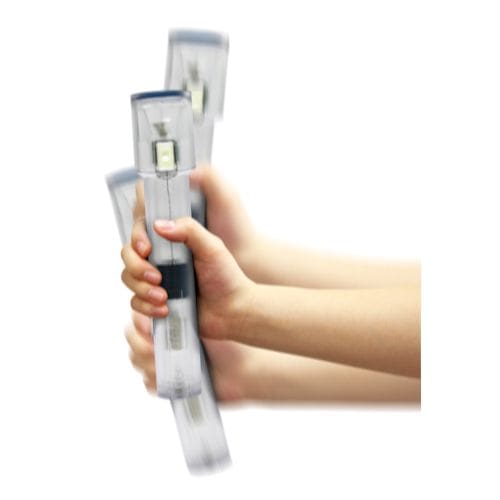 NightStar Shake Flashlight Charging Motion. Hand and arm reflecting vertical motion.