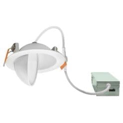 Recessed Downlight IFG Series. Profile view of light with power module.