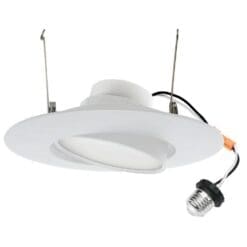 LED Gimble Light with connector. Light Angle View