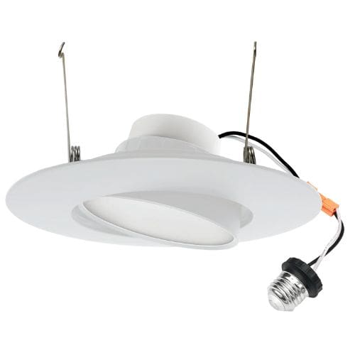 LED Gimble Light with connector. Light Angle View